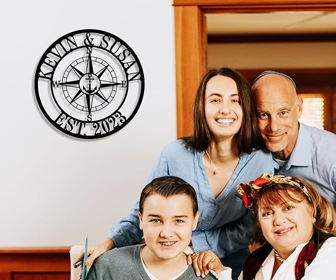 Custom Anchor Compass Metal Sign, Personalized Coordinates Sign, Custom - Image 2