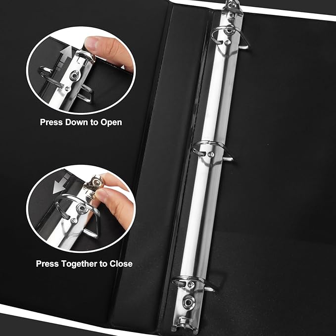 CIXILDTS 1-inch 3 Ring Binder Fit US Letter Size Paper, Presentation View Binder - Image 3