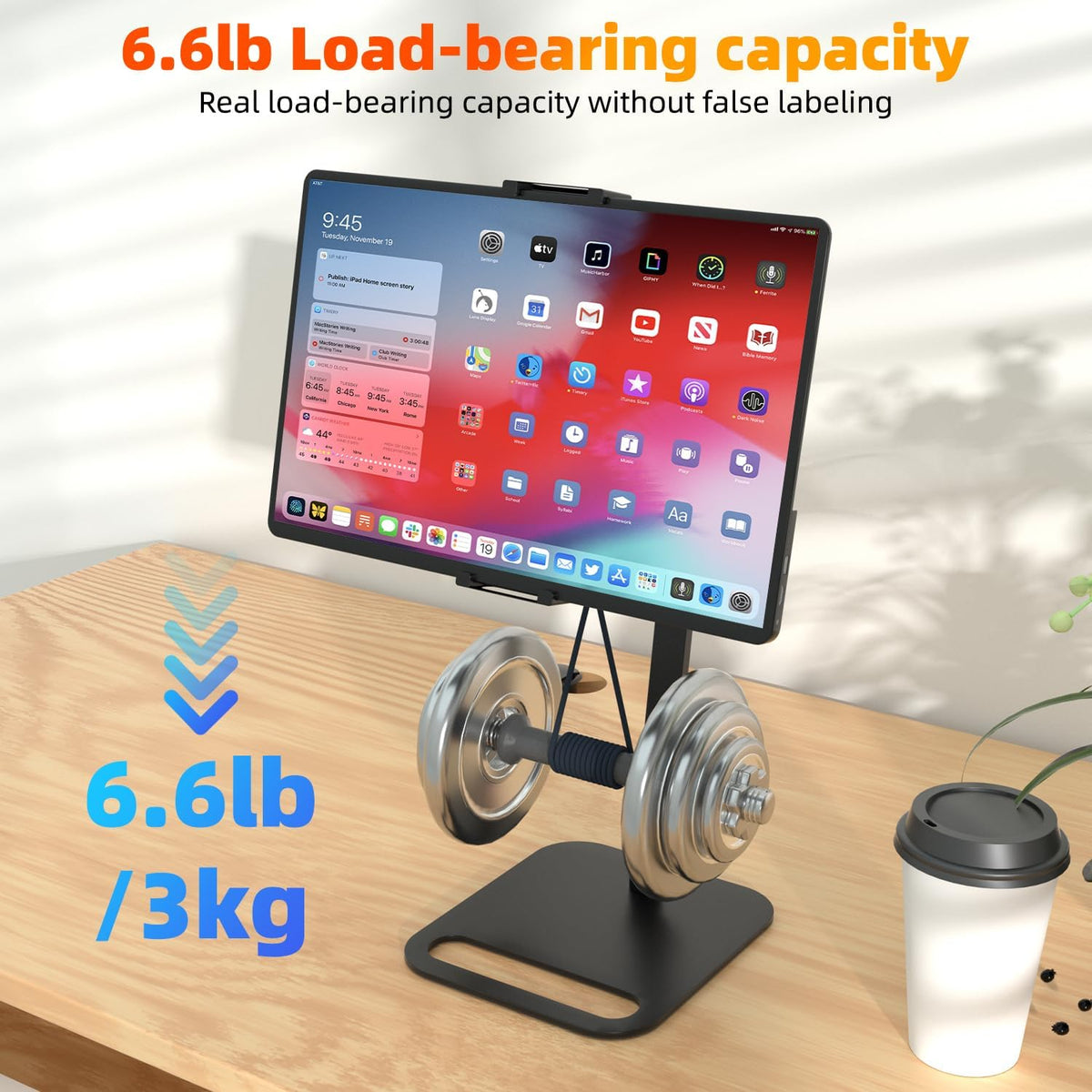 Upgrade Portable Monitor Stand Tool-Free Adjustment Tablet Holder