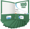 ®100 packs green two pocket folders,file folder with, main product view