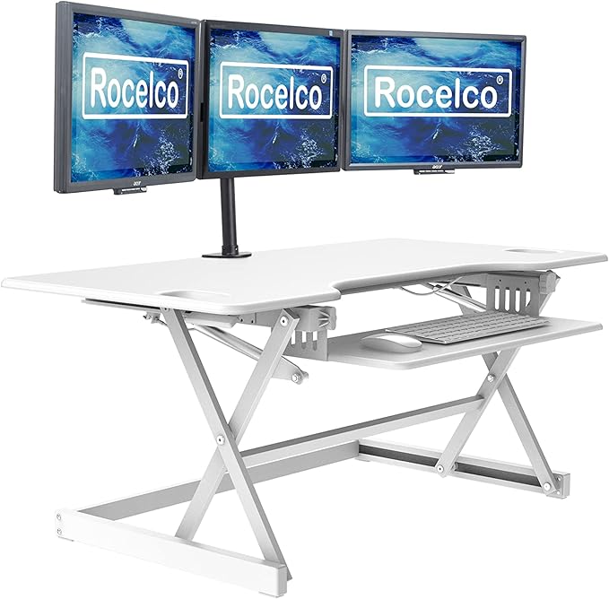 Rocelco 46" Large Height Adjustable Standing Desk Converter - Image 2