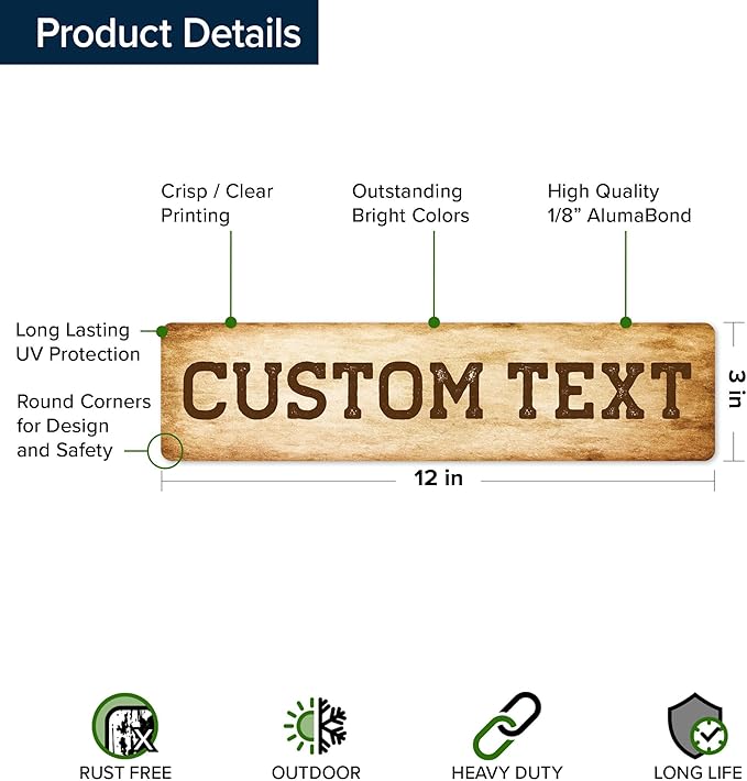 Custom Sign, Custom Street Sign, 11 Font Colors, 13 Font Styles, 4 Hole Options - Image 6