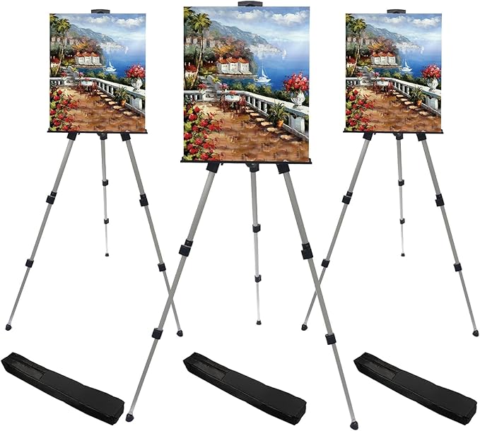 RRFTOK Art Painting Display Artist Easel Stand, Aluminum Metal Tripod by RRFTOK