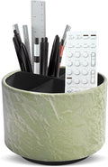 Hennaja Round Leather Art Supply Organizer, Remote Control Holder, 360 Degree by Hennaja