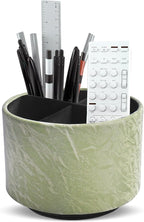 Hennaja Round Leather Art Supply Organizer, Remote Control Holder, 360 Degree by Hennaja