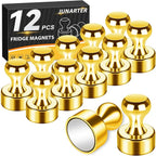 Junarter 12 Pack Magnetic Push Pins, Refrigerator Magnets Strong, Dry Erase by Junarter