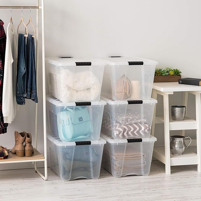 IRIS USA 54 Qt Stackable Plastic Storage Bins - Image 5