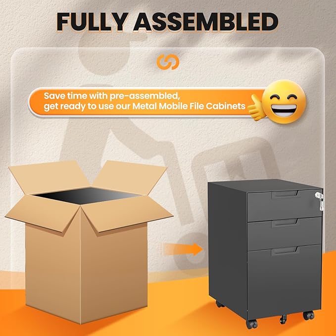 AFAIF 3 Drawer File Cabinet - Image 7