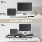 Fenge Dual Monitor Stand with 2 Drawers, 42.5 Inches Large Computer Riser - Image 8