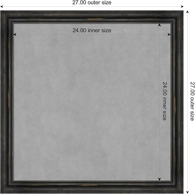 Amanti Art Black Framed Magnetic Board 27x27 Medium Vision Board - Image 3