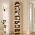 UPOSOJA 76" Tall Narrow Arched Bookcase, 7-Teir Mid-Century Modern Bookshelf