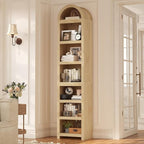 UPOSOJA 76" Tall Narrow Arched Bookcase, 7-Teir Mid-Century Modern Bookshelf by UPOSOJAWishesYouaNiceDay