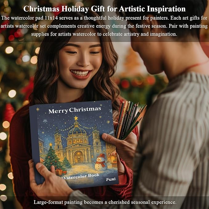 Fuxi Water Color Paper 11x14, Large Watercolor Paper 140 lb Cold Press - Image 7