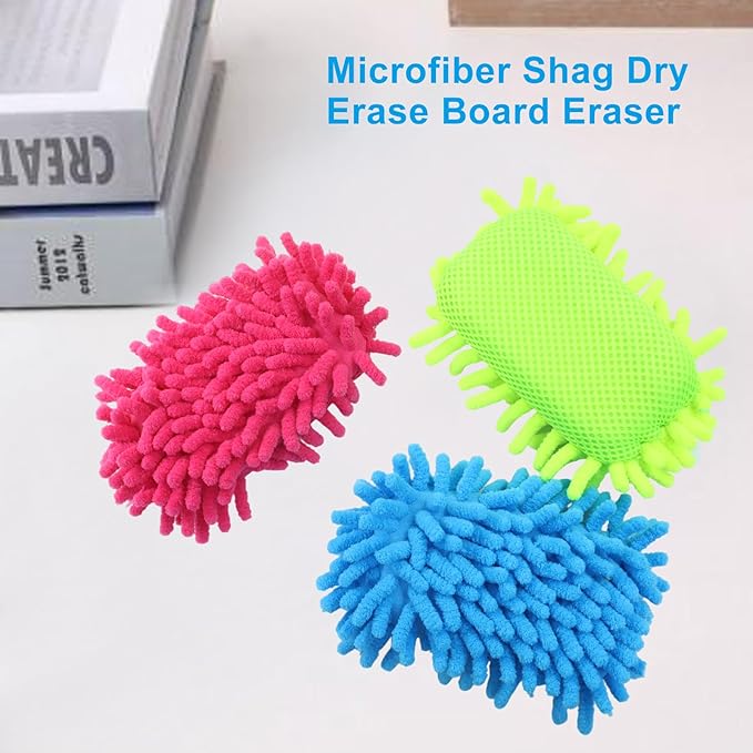 Biaungdo 5 Pack Washable Whiteboard Eraser, Microfiber Shag Dry Eraser - Image 4