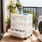 Wide 3 Drawer Cart White - Image 6