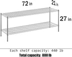 Regal Altair 21" Deep x 72" Wide x 27" Height Wire Shelving Kit | 2-Tier | NSF - Image 3