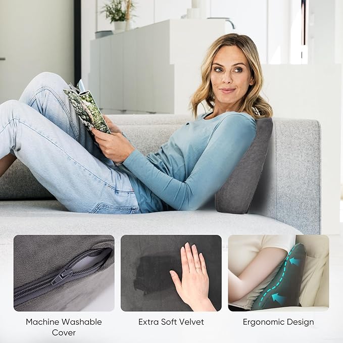 AHUAWA Lumbar Support Pillow for Recliner Chair and Couch, Memory Foam Back - Image 6