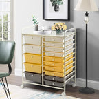 LDAILY 15 Drawer Rolling Storage Cart, Rolling Cart - Image 2