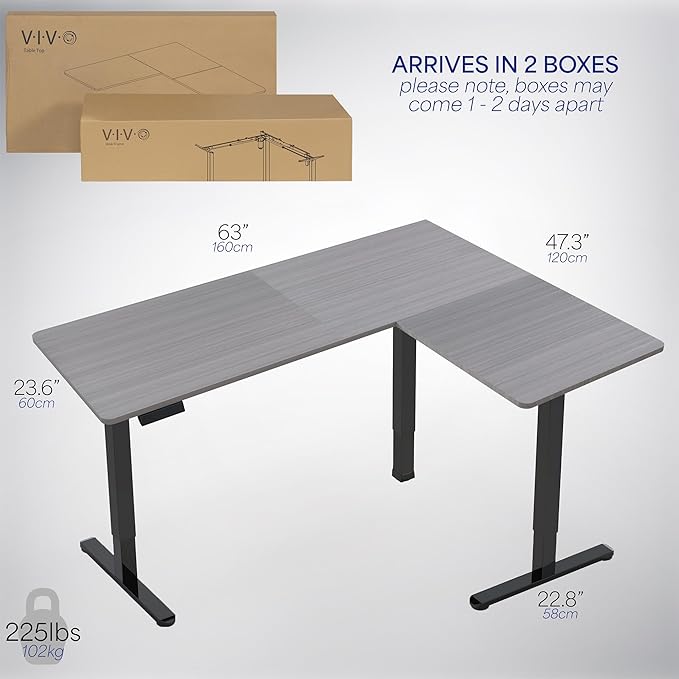 VIVO Electric Corner 63 x 47 inch L-Shaped Standing Desk, Memory Height - Image 6