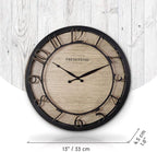 Presentime & Co 13" Farmhouse Series Wall Clock, Quartz Movement, Shiplap Style - Image 7