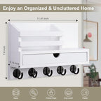 Lucundm Key Holder Wall Mount, Mail Holder - Image 5