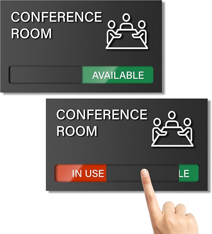 Conference Room Sign, Office Door Signs Do Not Disturb, In Use Available Slider by EliteSign