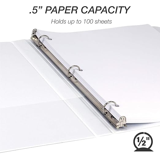 Samsill Economy 0.5 Inch 3 Ring Binder Bulk Pallet, Made in The USA, Round Ring - Image 4