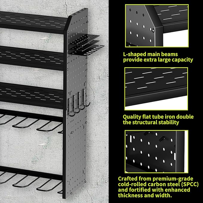 KAFAHOM Power Tool Organizer, Large 8 Drill Holder Wall Mount - Image 4