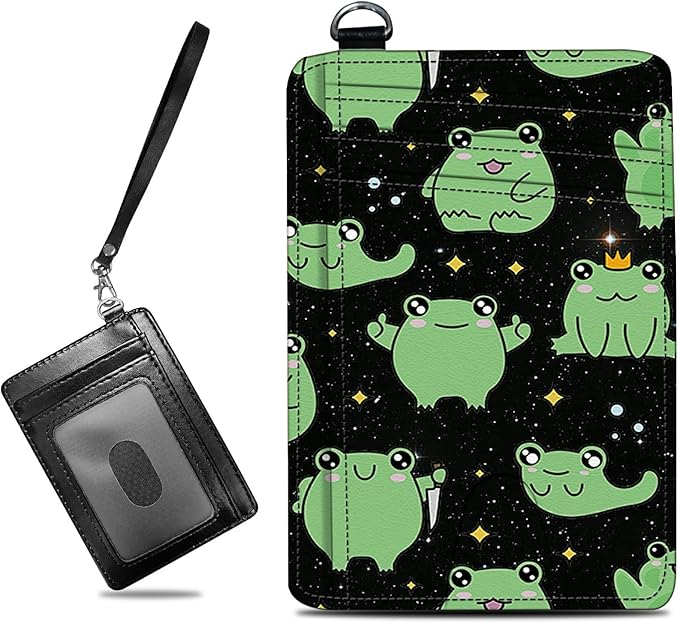 BWEGRHE Small Travel Wallets, Princess Frog Slim Minimalist Front Pocket Wallet by BWEGRHE