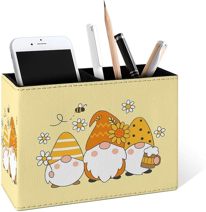 Famame Cute Sunflower Bee Gnomes Pencil Holder by Famame