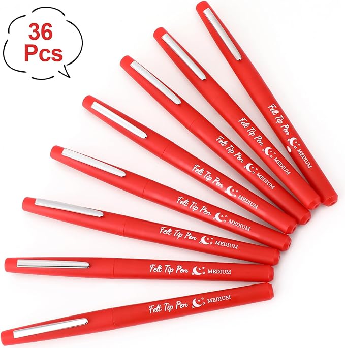 Fuyoooo 36 Pcs Felt Tip Pens 0.7mm Medium Point Colored Felt Tip Pens - Image 3