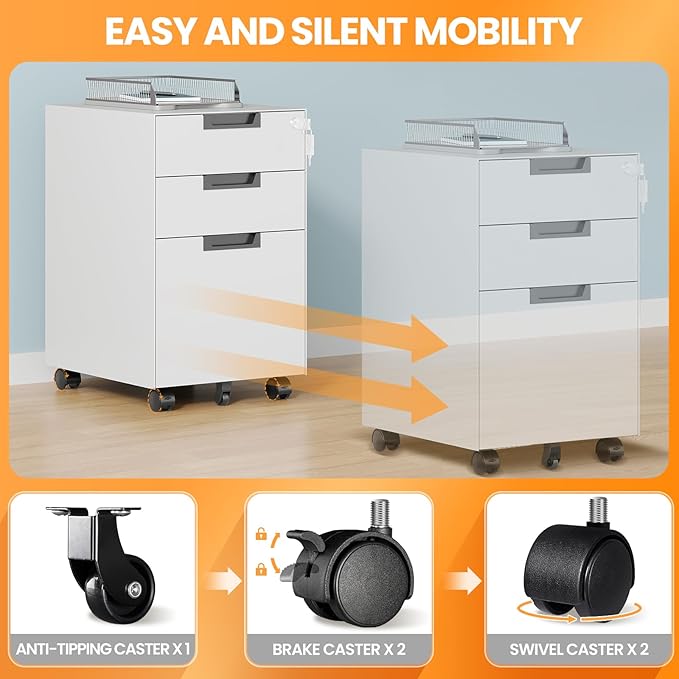 AFAIF 3 Drawer File Cabinet - Image 4