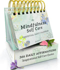 Mindfulness Perpetual Flip Calendar with 366 Daily Affirmations - Self Care Gifts for Women, Teacher Appreciation, Inspirational Office Desk Decor, Stress Relief Desk Accessory Gift for Women