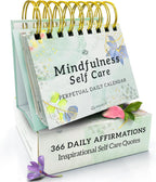 Mindfulness Perpetual Flip Calendar with 366 Daily Affirmations - Self Care Gifts for Women, Teacher Appreciation, Inspirational Office Desk Decor, Stress Relief Desk Accessory Gift for Women