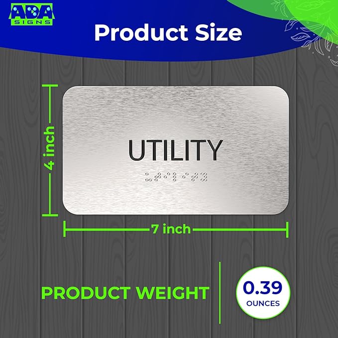 ADASigns Utility Room Sign 7”x4” - Image 2