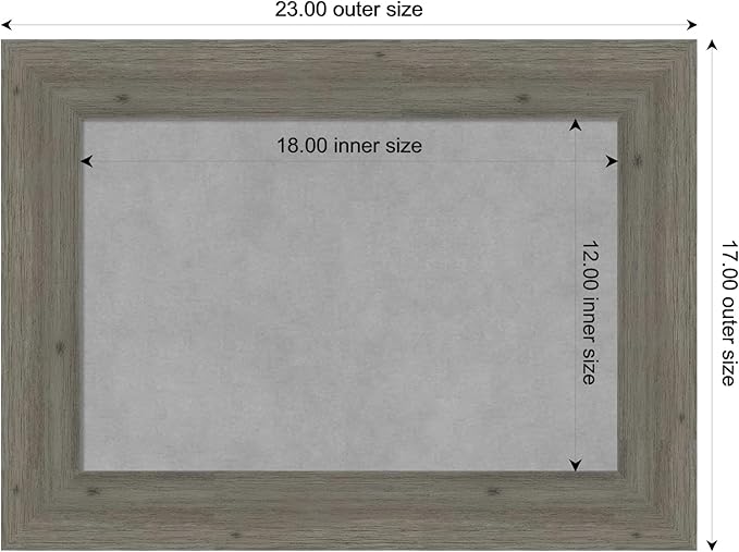 Amanti Art Grey Framed Magnetic Board 17x23 Small Vision Board - Image 3