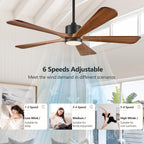 5 blade ceiling fans with lights, 60 inch, close-up detail