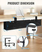 No Drill Cable Management Under Desk, Clamp/Screw Mount Cable Tray, Premium - Image 6