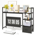 Desk Shelf with Drawer, 41.3" Desktop Organizer Shelf, Desk Hutch by Mexin