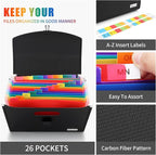 Uquelic 26 Pockets Expanding File Folder - Image 4
