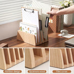 KIRIGEN Desktop File Document Holder Stand 5 Slots Mail Paper Organizer Desk - Image 4