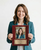 Personalized Photo Plaque with 5x7 Vertical Picture Holder - Add Your Team Photo - Coach Award Plaque - Customize Now with Your Custom Text (10.5x13)