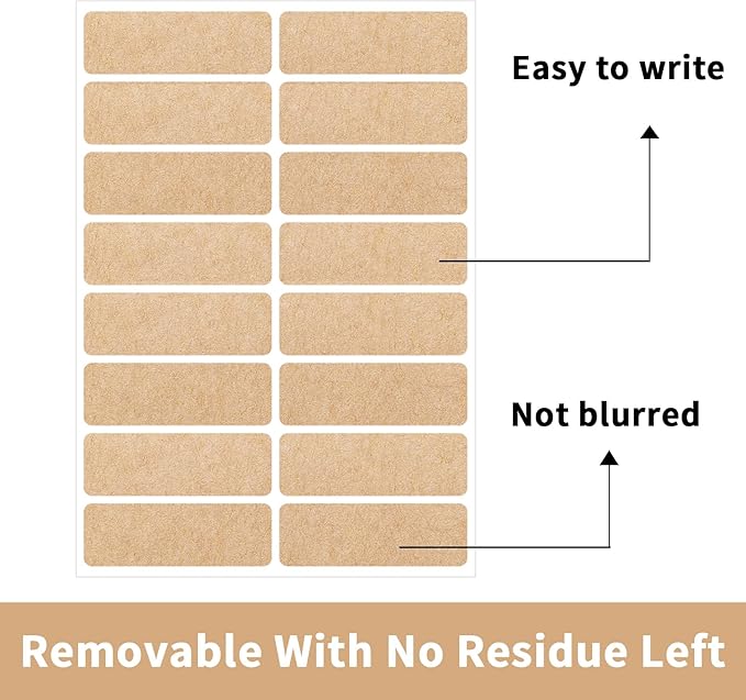 Removable Kraft Label Stickers- Writable Gift Tag Stickers Labels, - Image 3