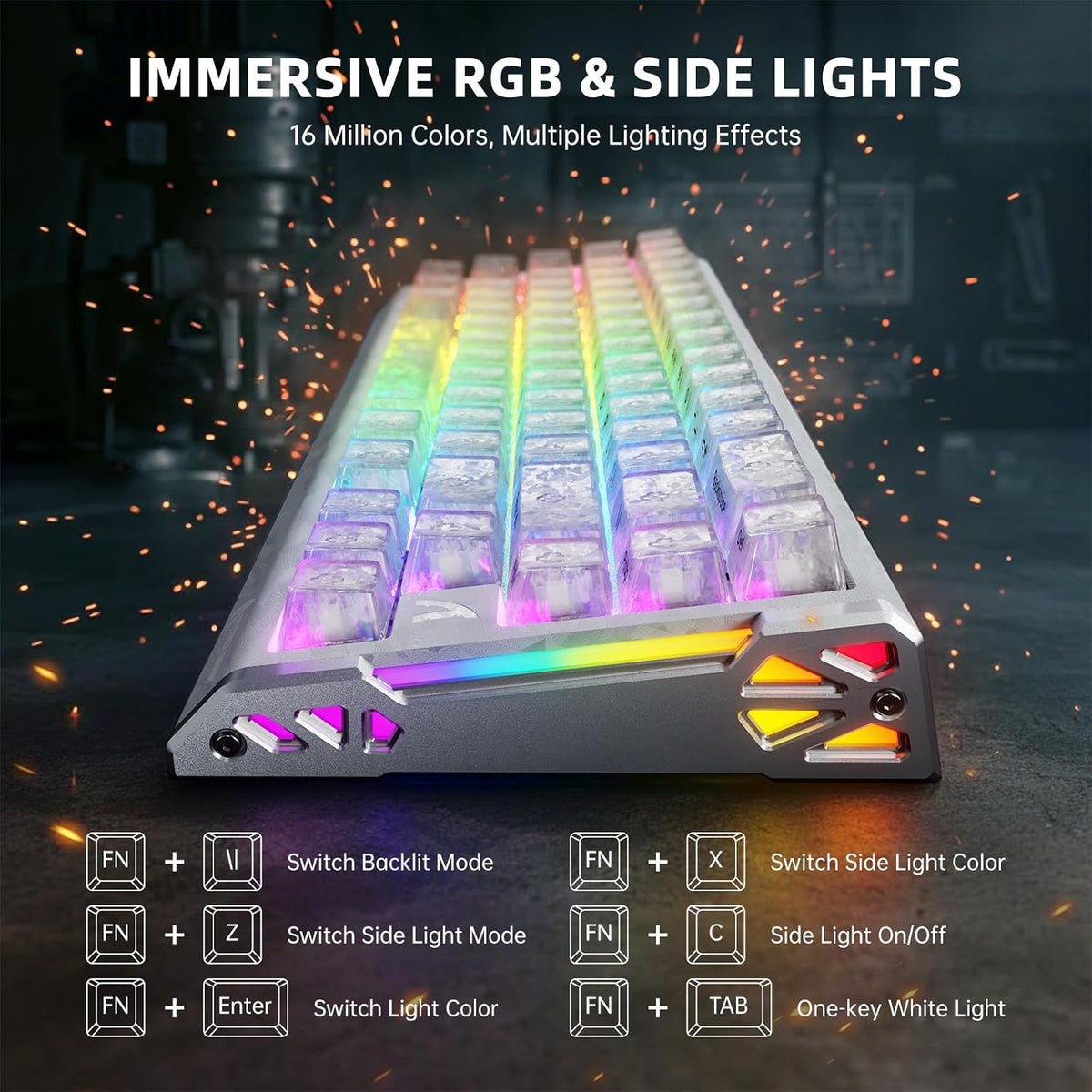 ATTACK SHARK R68 HE 60% Wired RT 8K Mechanical RGB TKL Gaming Keyboard-Ice