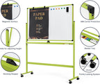 Large Dry-Erase Rolling Magnetic Whiteboard - Image 3