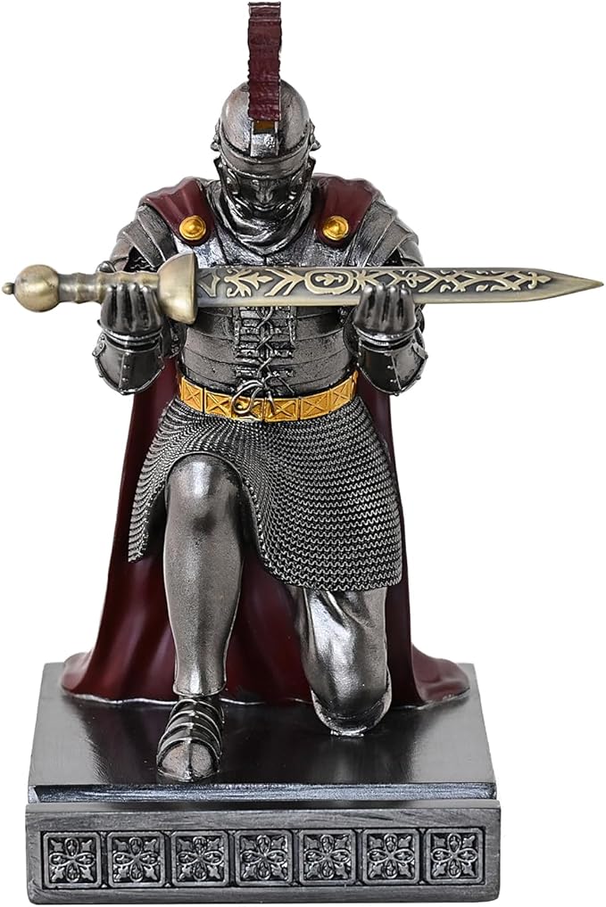 CYXStar Roman Praetorian Prefect Warrior Knight Pen Holder Desk Ornament Resin - Image 3