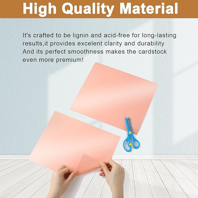 Silunkia 100 Sheets Pink Shimmer Cardstock 8.5 x 11 Crafts Paper, 200gsm/75lb - Image 4