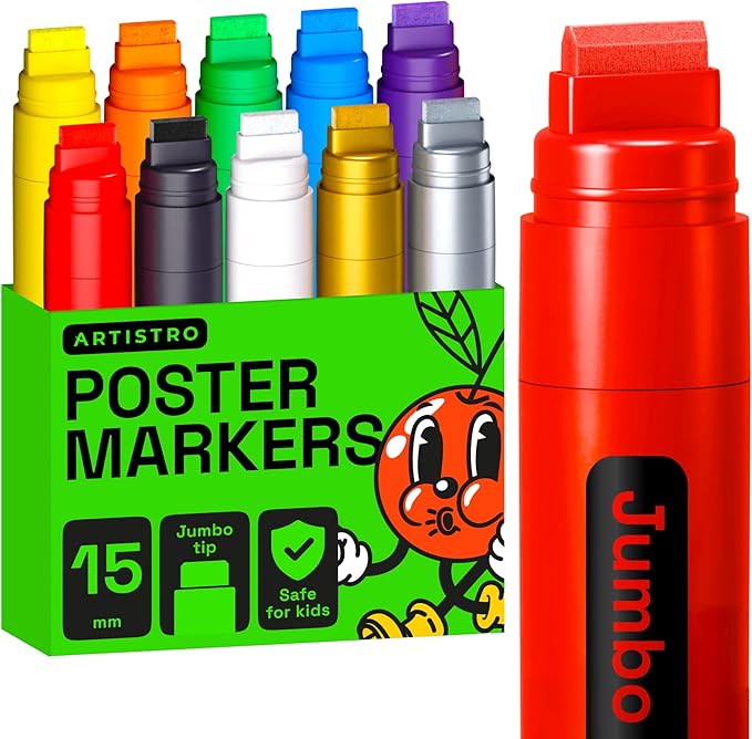 ARTISTRO Poster Markers Jumbo Set Acrylic Markers by ARTISTRO