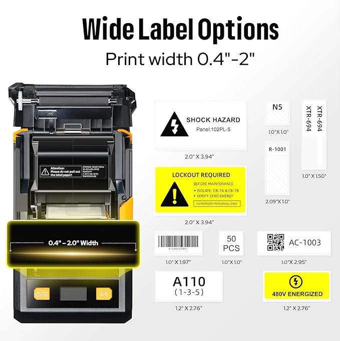 MakeID EP53 Label Maker with Hard Case, Portable Industrial 2" Print Head - Image 5