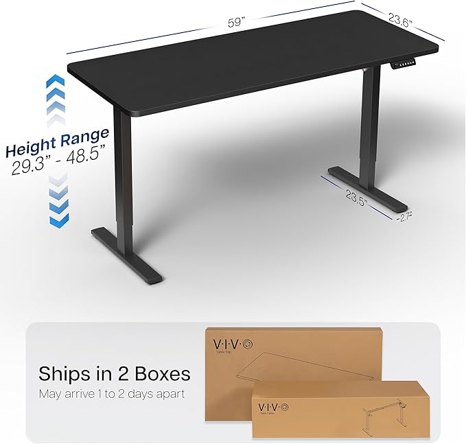 VIVO Electric 60 x 24 in Standing Desk, Memory Height Adjustment, 1B Series - Image 3